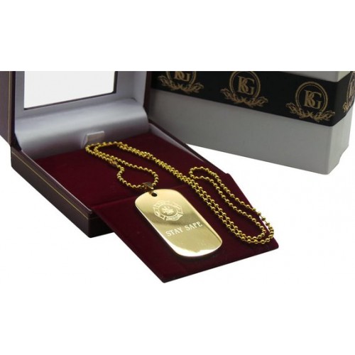 Firefighter Gold Tag Necklace Firefighter Gold Tag Necklace